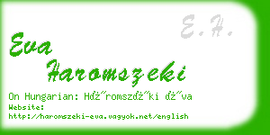 eva haromszeki business card